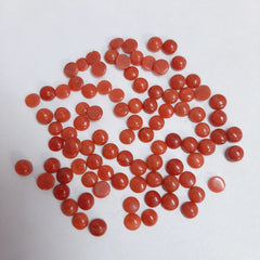 5MM AAA Natural Coral Round Cabochon Loose Gemstone, AAA Italian Red Coral Smooth Round Flat Back Gemstone for jewelry