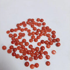 5MM AAA Natural Coral Round Cabochon Loose Gemstone, AAA Italian Red Coral Smooth Round Flat Back Gemstone for jewelry