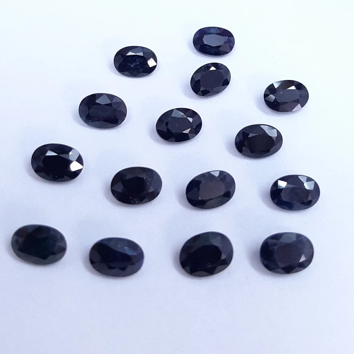 4X6MM, 5X7MM Natural Black Sapphire faceted Oval cut stone, AAA Quality Loose Oval Natural Sapphire Precious Gemstones for jewelry making