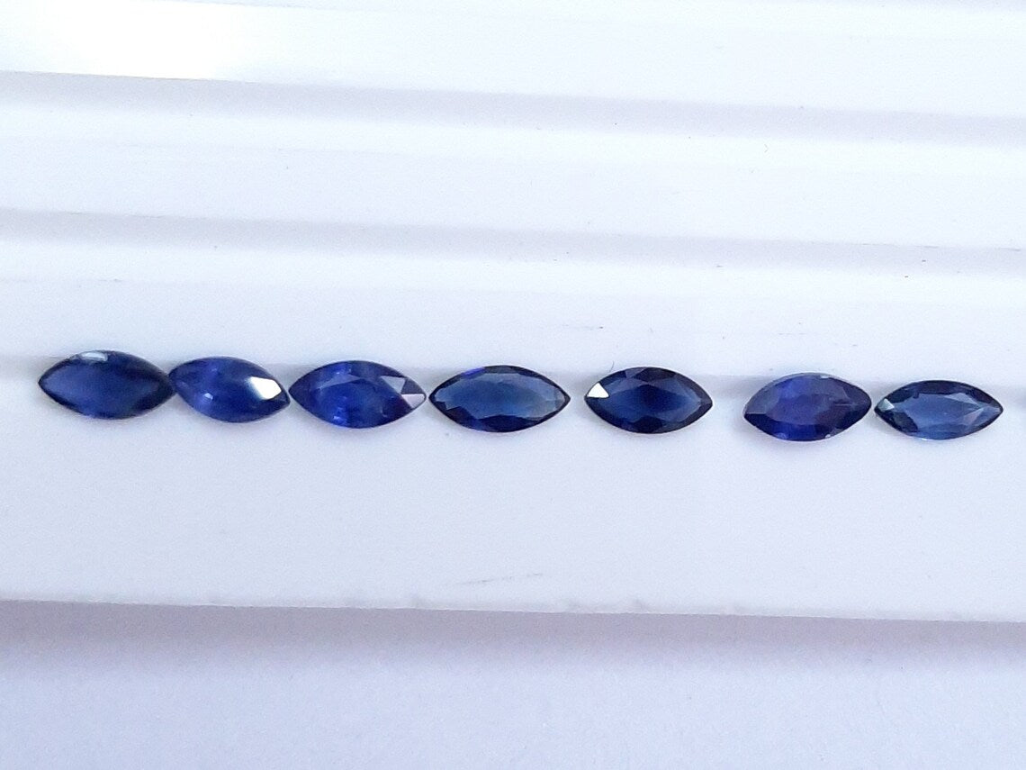 2.5x5MM, 3x6MM Natural Blue Sapphire faceted Marquise Cut Gemstone, AAA Blue Sapphire Faceted Marquise loose Calibrated Precious Gemstones