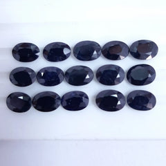 4X6MM, 5X7MM Natural Black Sapphire faceted Oval cut stone, AAA Quality Loose Oval Natural Sapphire Precious Gemstones for jewelry making
