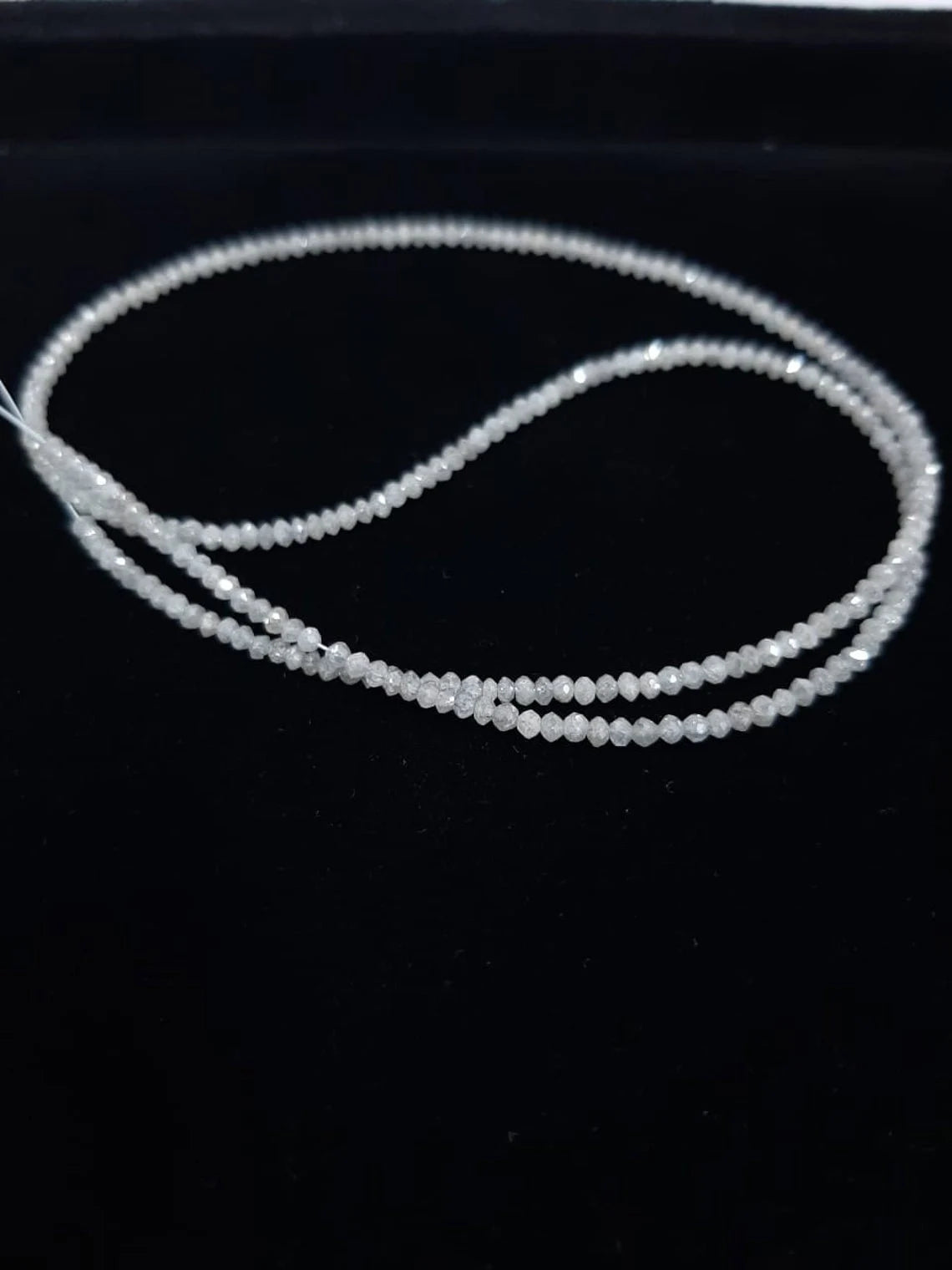 Natural White Diamond Faceted Rondelle Beads, Diamond Necklace, AAA White Diamond Faceted Beads for Jewelry, White Diamond Beads