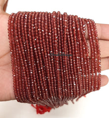 3-3.50MM Natural Mozambique Garnet Faceted Rondelle Beads, AAA Quality Garnet Faceted Beads For Jewelry Making
