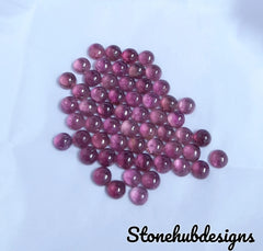 5MM Natural Pink Tourmaline Round Cabochon Gemstone, Pink Tourmaline Smooth Round Flat Back Cabochon for jewelry making