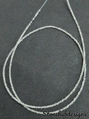 Natural White Diamond Faceted Rondelle Beads, Diamond Necklace, Diamond Faceted Beads, AAA White Diamond faceted rondelle beads for jewelry