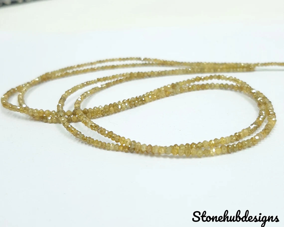 Natural Yellow Diamond Faceted Rondelle Beads, AAA Yellow Color Diamond Faceted Beads Diamond Rondelle Beads Fancy Yellow Diamond Beads