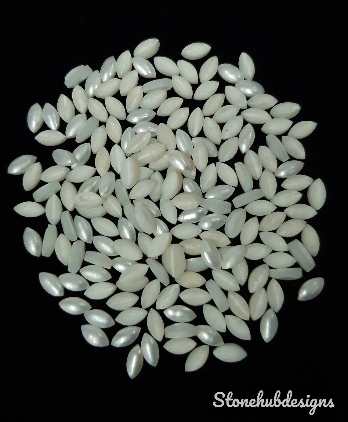 5 pcs 2x4MM To 6x12MM Natural Fresh Water White Pearl Marquise cabochon Gemstone, AAA Quality White Pearl cabochon Marquise For Jewelry