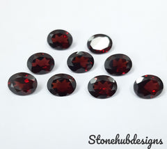7x9MM, 8x10MM, 9x11MM, 10x12MM Natural Garnet Faceted Oval Cut Gemstone, AAA Red Mozambique Garnet Faceted Oval Loose Gemstone for Jewelry