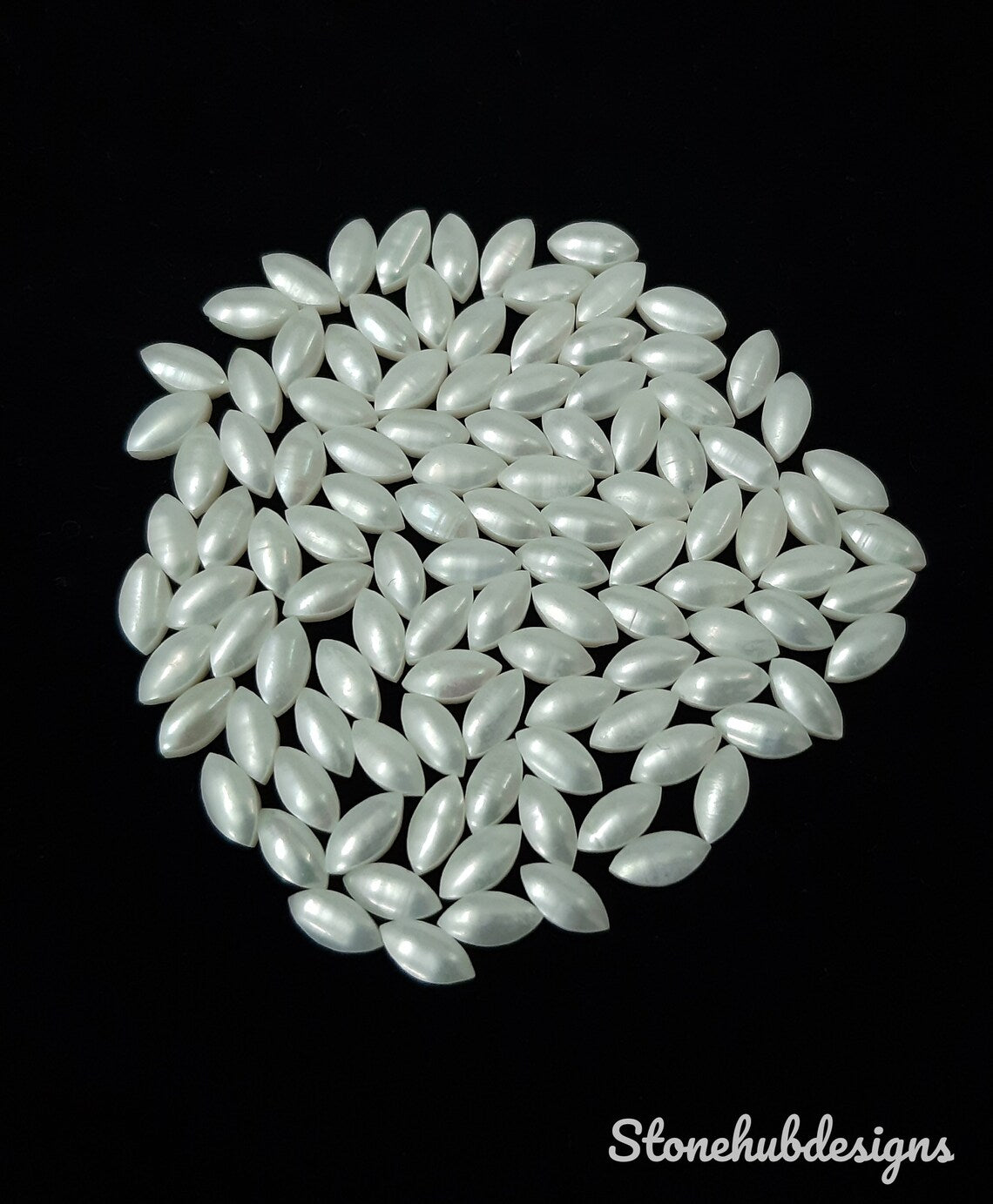 5 pcs 2x4MM To 6x12MM Natural Fresh Water White Pearl Marquise cabochon Gemstone, AAA Quality White Pearl cabochon Marquise For Jewelry
