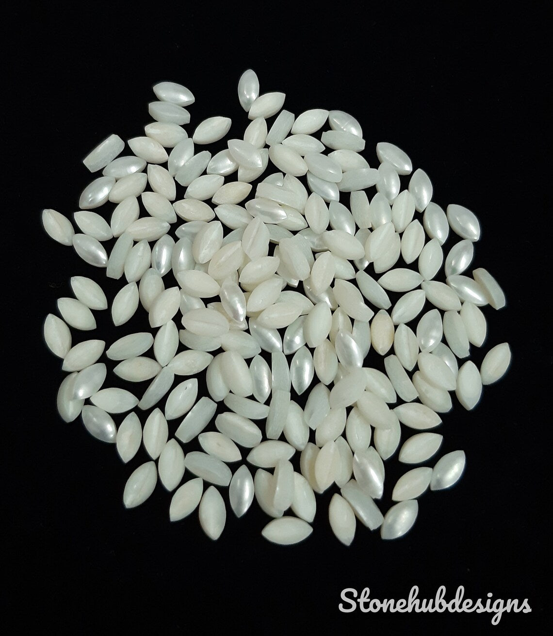5 pcs 2x4MM To 6x12MM Natural Fresh Water White Pearl Marquise cabochon Gemstone, AAA Quality White Pearl cabochon Marquise For Jewelry