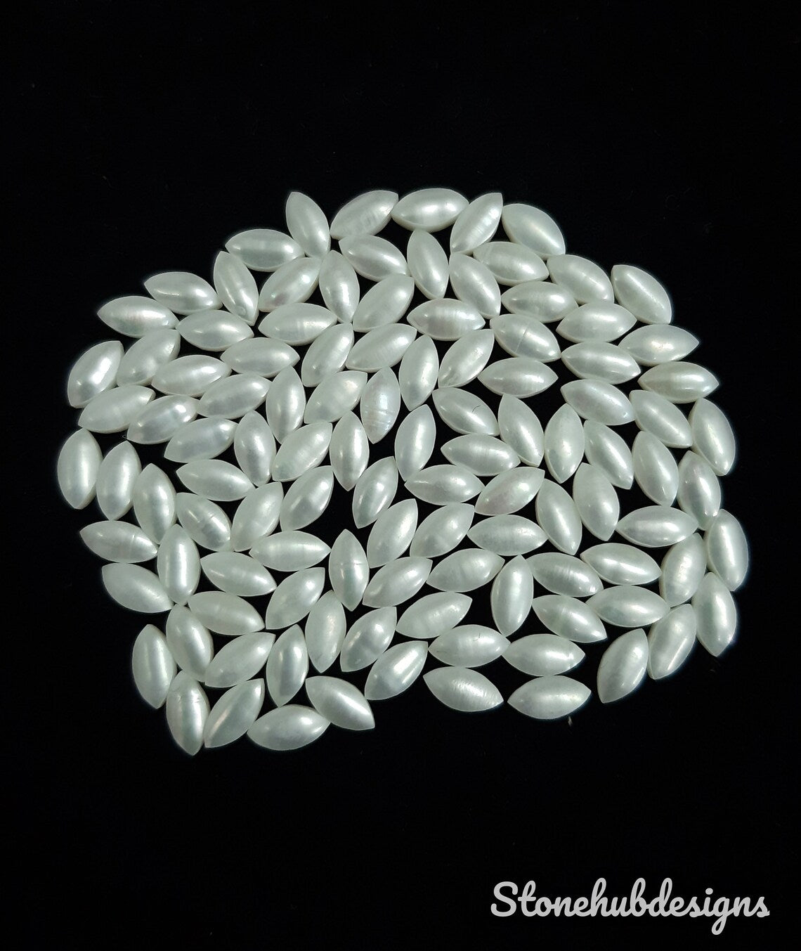 5 pcs 2x4MM To 6x12MM Natural Fresh Water White Pearl Marquise cabochon Gemstone, AAA Quality White Pearl cabochon Marquise For Jewelry