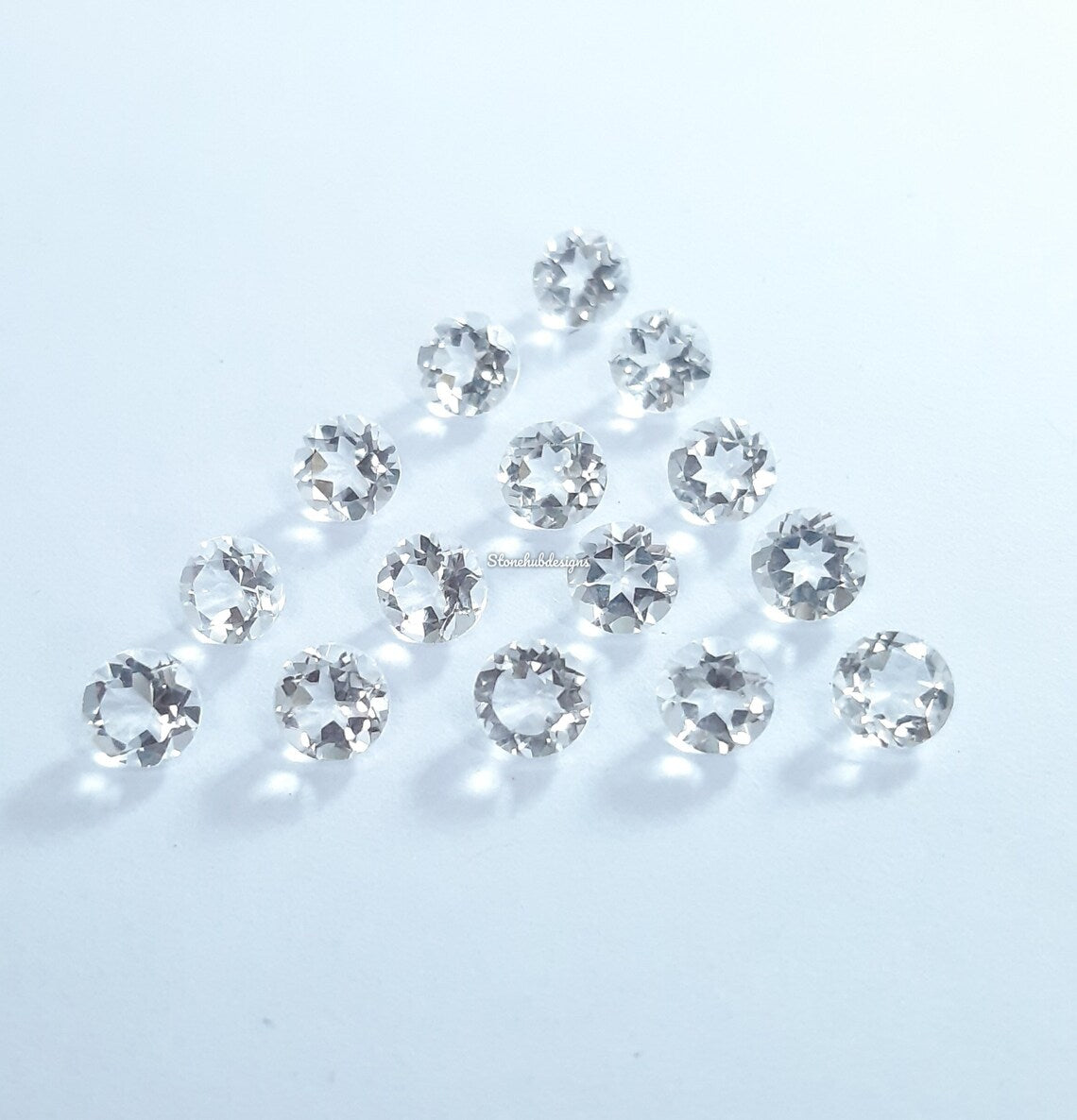 3MM, 3.5MM, 4MM, 4.50MM, 5MM, 6MM Natural Crystal Quartz Faceted Round Cut Gemstone, AAA White Crystal Quartz faceted Round Cut For Jewelry