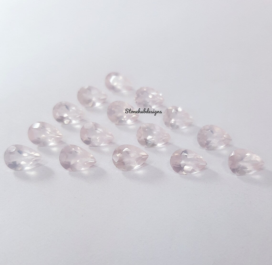 4X6MM, 5X7MM, 6X9MM, 7X10MM, 8X12MM Natural Rose Quartz Faceted Pear Cut Gemstone, AAA Rose Quartz Pear cut For Jewelry Making