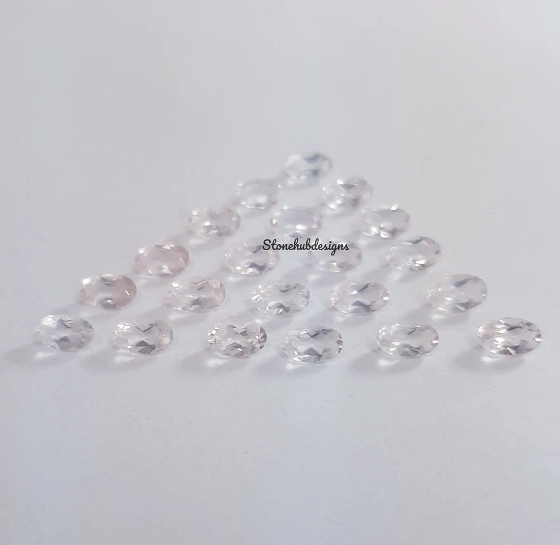 Natural Rose Quartz Faceted Oval Cut Gemstone, AAA Pink Rose Quartz Faceted Oval Cut Gemstone For Jewelry Making