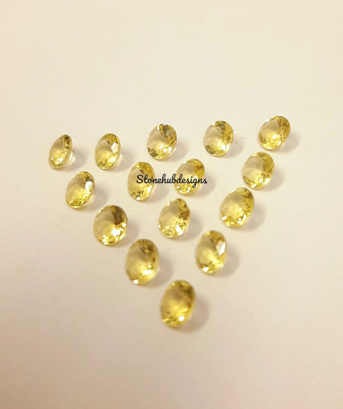 6MM, 7MM, 8MM Natural Lemon Quartz Faceted Round Cut Stone, AAA Lemon Quartz Faceted Round Loose Calibrated Cut Gemstone For Jewelry
