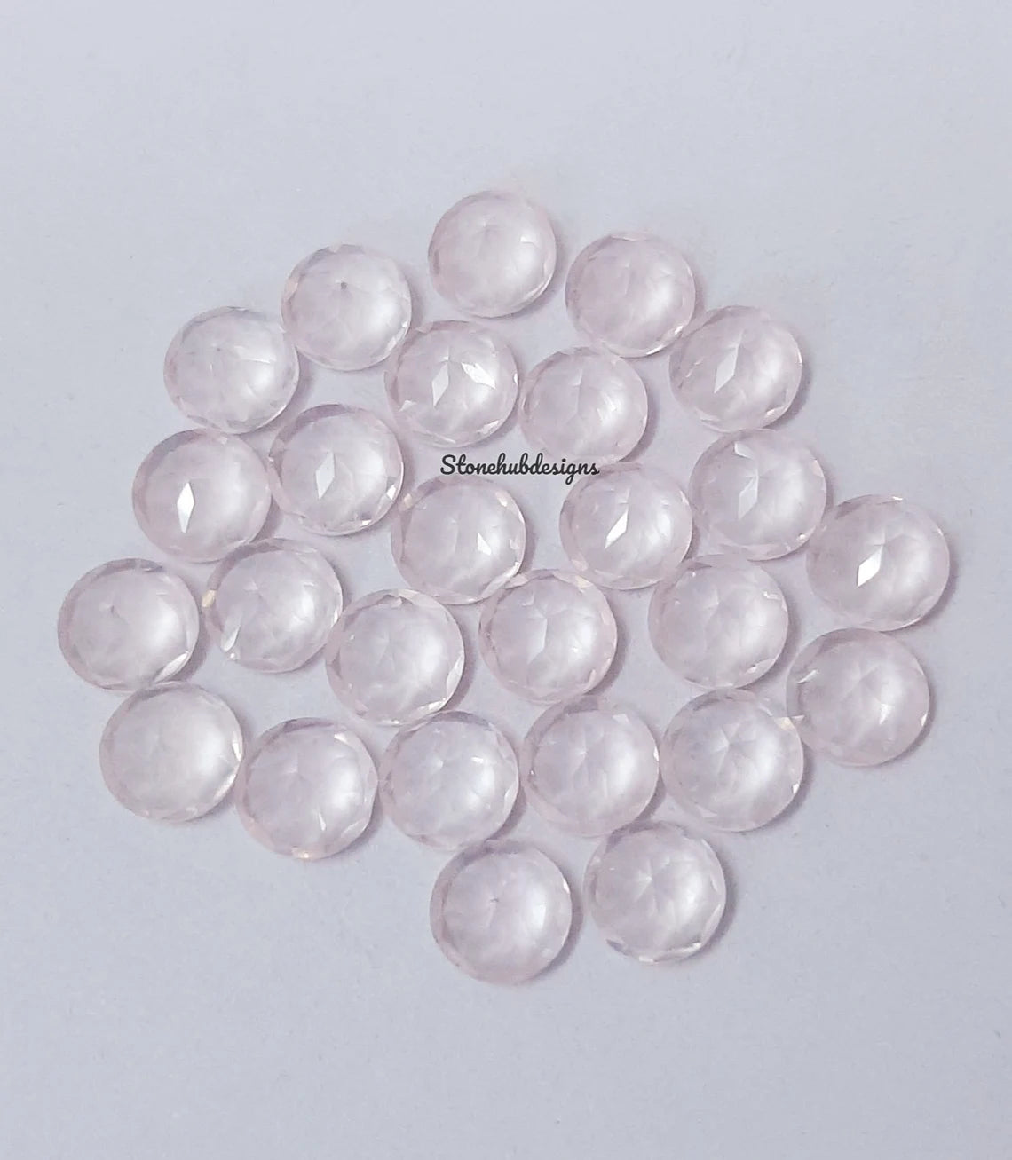 3MM, 3.50MM, 4MM, 4.50MM, 5MM Natural Rose Quartz Faceted Round Cut Gemstone, AAA Rose Quartz Round Loose Calibrated Cut Stone For Jewelry