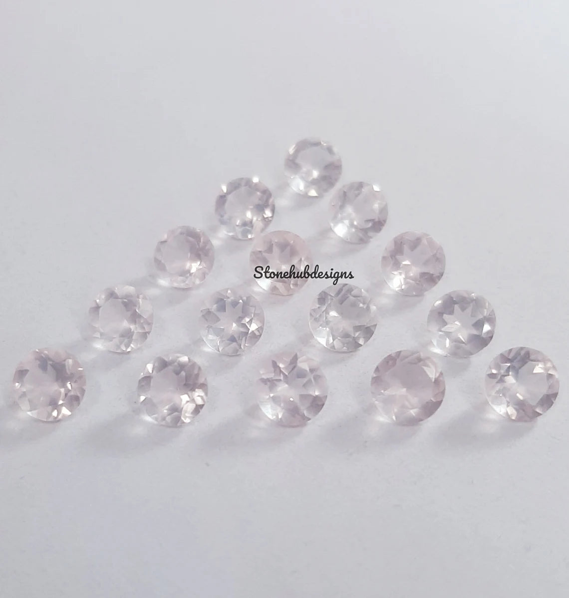 3MM, 3.50MM, 4MM, 4.50MM, 5MM Natural Rose Quartz Faceted Round Cut Gemstone, AAA Rose Quartz Round Loose Calibrated Cut Stone For Jewelry