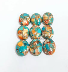 4x6MM-20x30MM Natural Oyster Copper Turquoise Oval Cabochon Gemstone, AAA Oyster Copper Turquoise Cabochon Oval Calibrated Loose For Jewelry