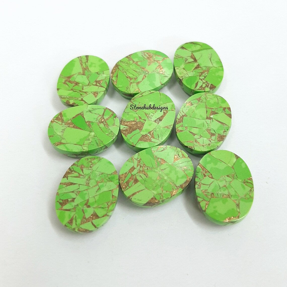 4x6MM-20x30MM Natural Green Copper Turquoise Oval Cabochon Gemstone, AAA Green Copper Turquoise Cabochon Oval Calibrated Loose For Jewelry