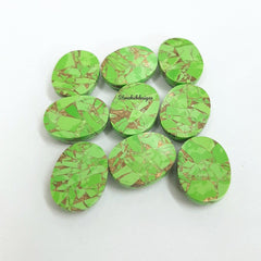 4x6MM-20x30MM Natural Green Copper Turquoise Oval Cabochon Gemstone, AAA Green Copper Turquoise Cabochon Oval Calibrated Loose For Jewelry