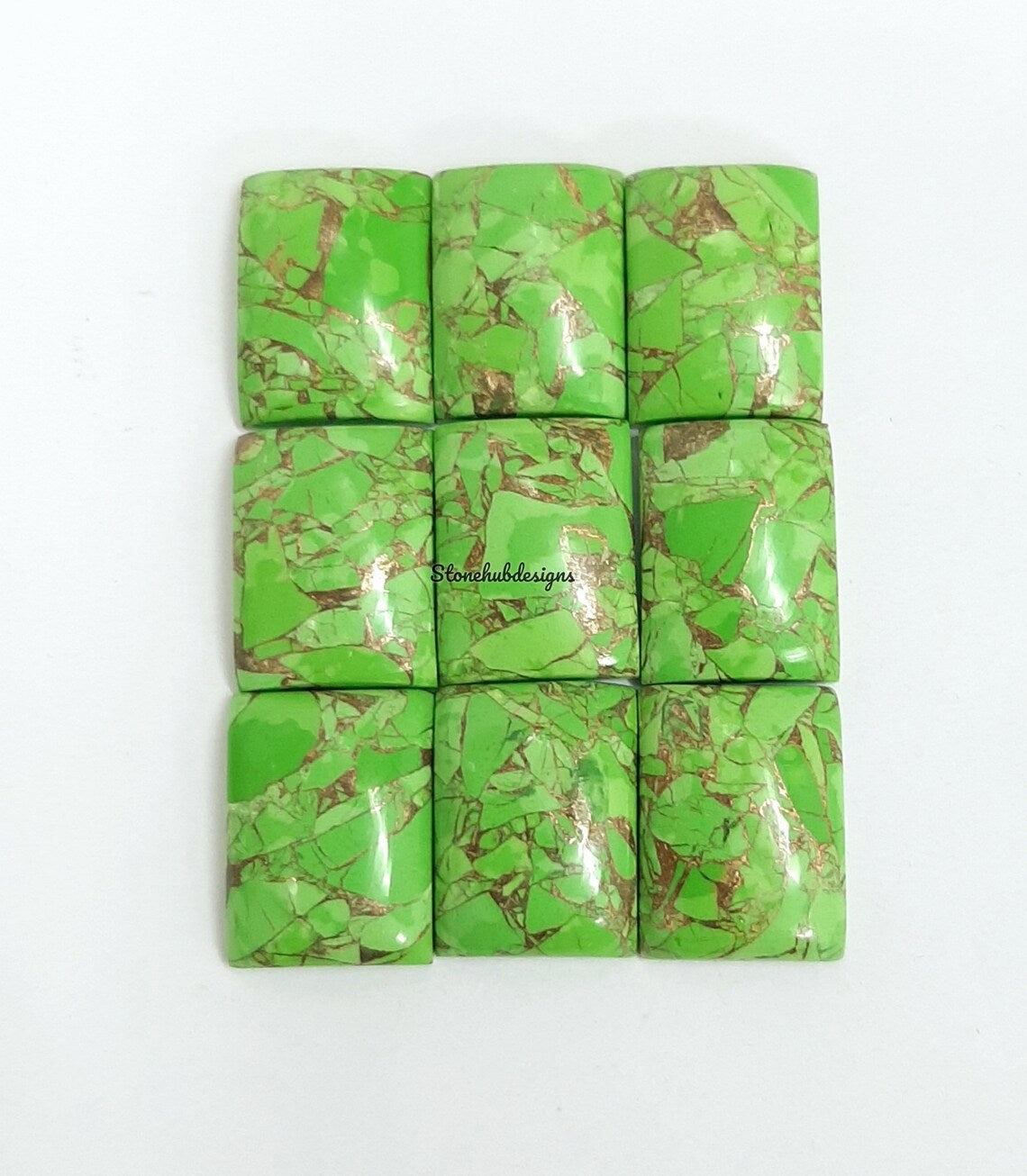 4x6MM-20x30MM Natural Green Copper Turquoise Octagon Cabochon Gemstone, AAA Green Copper Turquoise Cabochon Octagon Calibrated For Jewelry
