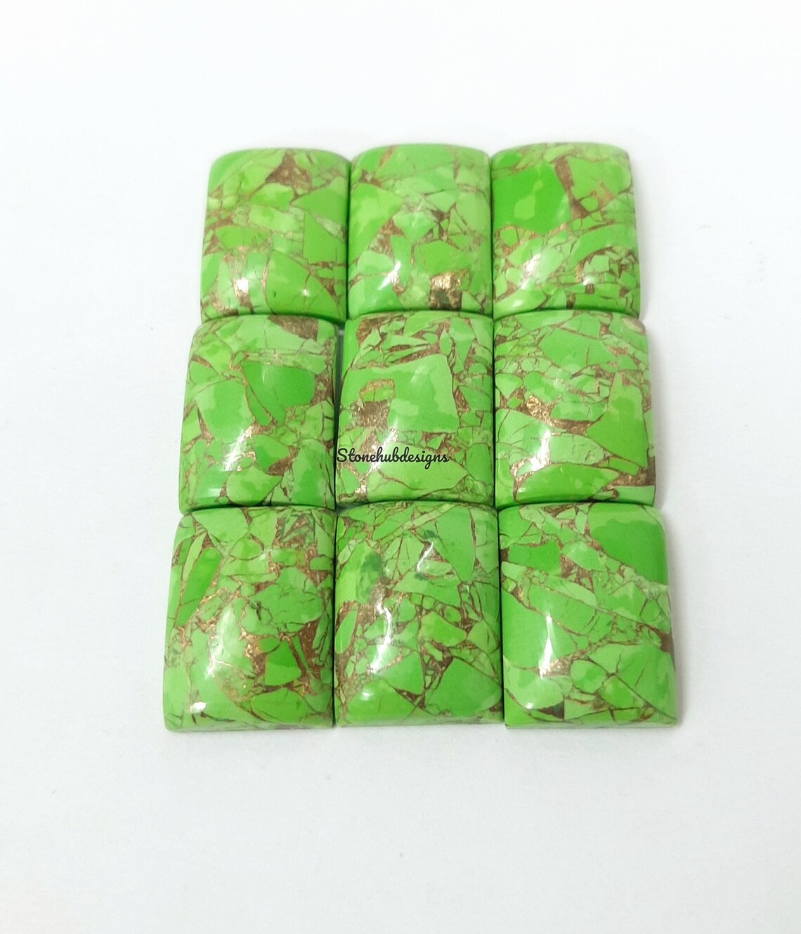 4x6MM-20x30MM Natural Green Copper Turquoise Octagon Cabochon Gemstone, AAA Green Copper Turquoise Cabochon Octagon Calibrated For Jewelry