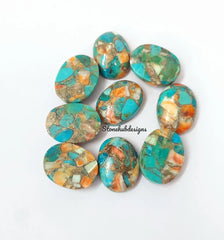 4x6MM-20x30MM Natural Oyster Copper Turquoise Oval Cabochon Gemstone, AAA Oyster Copper Turquoise Cabochon Oval Calibrated Loose For Jewelry