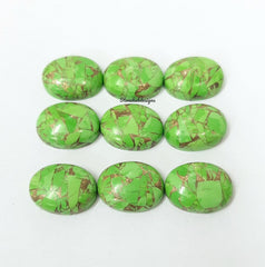 4x6MM-20x30MM Natural Green Copper Turquoise Oval Cabochon Gemstone, AAA Green Copper Turquoise Cabochon Oval Calibrated Loose For Jewelry