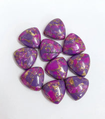 5MM-20MM Natural Purple Copper Turquoise Trillion Cabochon Gemstone, AAA Purple Copper Turquoise Cabochon Trillion Calibrated For Jewelry