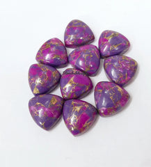 5MM-20MM Natural Purple Copper Turquoise Trillion Cabochon Gemstone, AAA Purple Copper Turquoise Cabochon Trillion Calibrated For Jewelry
