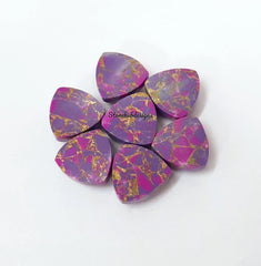 5MM-20MM Natural Purple Copper Turquoise Trillion Cabochon Gemstone, AAA Purple Copper Turquoise Cabochon Trillion Calibrated For Jewelry