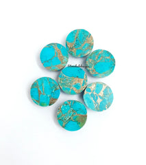 3MM-20MM Natural Blue Copper Turquoise Round Cabochon Gemstone, AAA Blue Copper Turquoise Cabochon Round Calibrated Loose For Jewelry