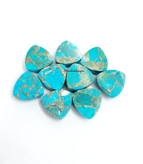 5MM-20MM Natural Blue Copper Turquoise Trillion Cabochon Gemstone, AAA Blue Copper Turquoise Smooth Trillion Cabochon Loose For Jewelry