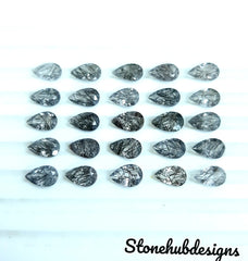 4x6MM to 8x12MM Natural Black Rutile Quartz Faceted Pear Cut Gemstone, AAA Rutile Quartz faceted Pear Gemstone For Jewelry