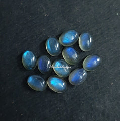 10 pieces Natural Labradorite Smooth Oval Cabochon loose gemstone, AAA Quality Blue Flash Labradorite Smooth Oval Stone for jewelry