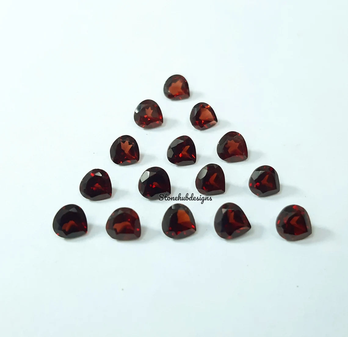 3MM, 4MM, 5MM, 6MM Natural Garnet Faceted Heart Cut Loose Gemstone, AAA Mozambique Garnet faceted Heart Cut loose Stone for jewelry