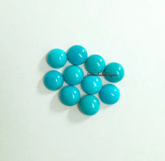 7MM, 8MM, 9MM, 10MM Natural Turquoise Cabochon Round Gemstone, AAA Sleeping beauty Arizona Turquoise Smooth Round Cabs for Fine Jewelry