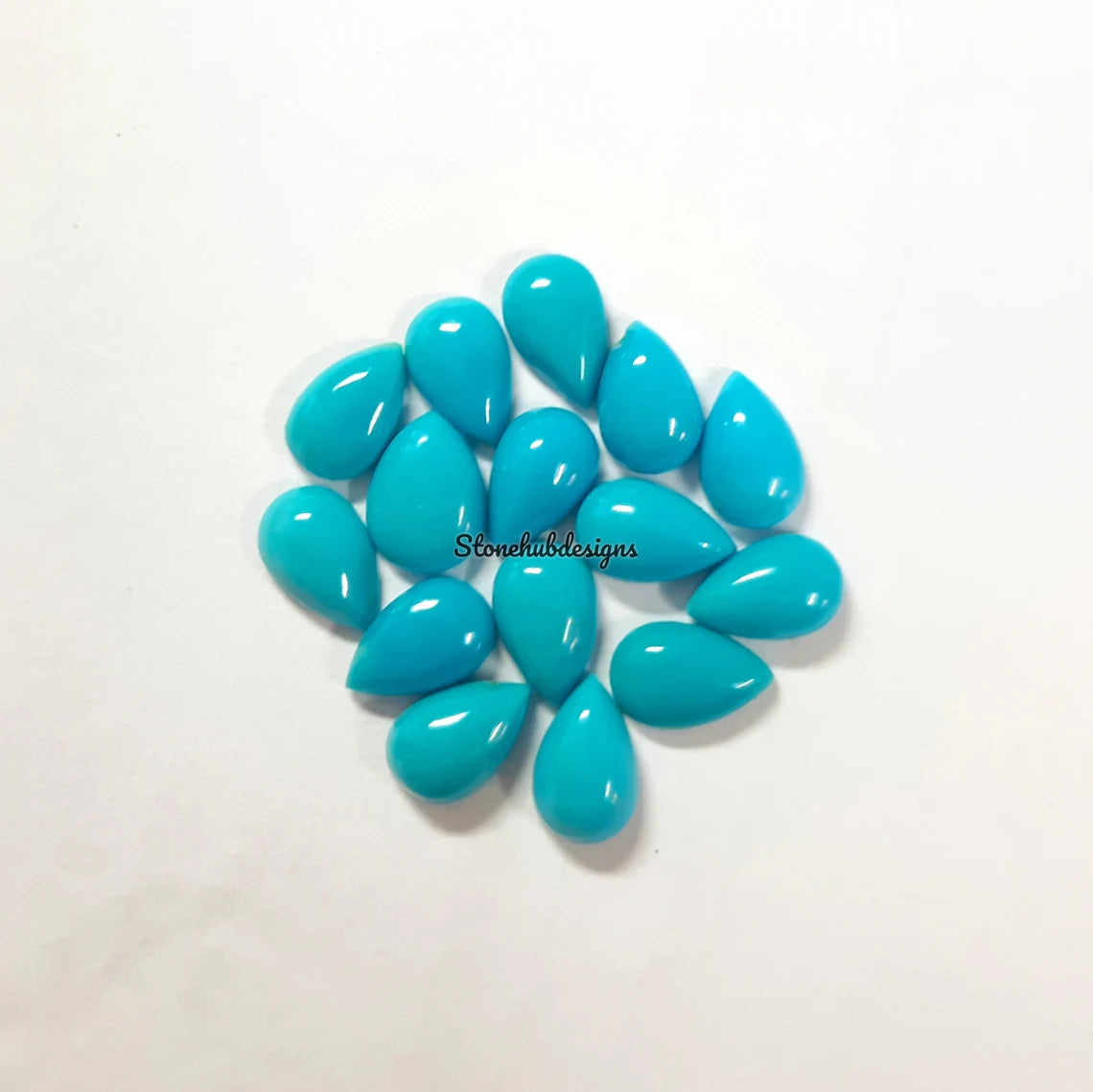 3x5MM, 4x6MM, 5x7MM Natural Turquoise Cabochon Pear Gemstone, AAA Sleeping beauty Turquoise Smooth Pear Cabs Stone for Fine Jewelry