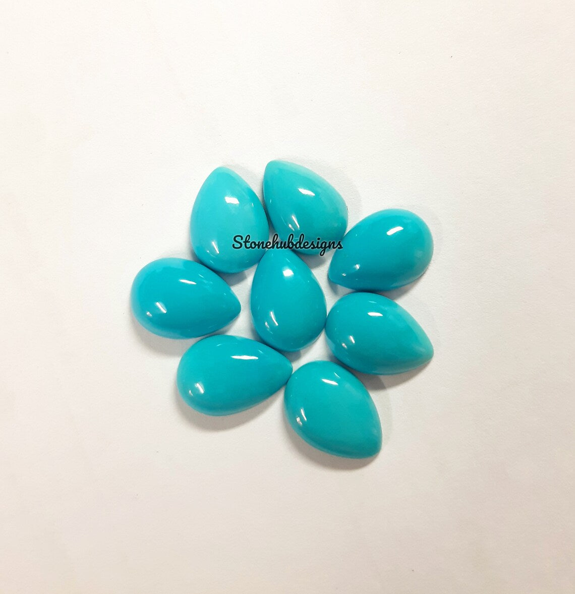 6x8MM, 7x9MM, 8x10MM, 9x11MM Natural Turquoise Cabochon Pear Gemstone, AAA Sleeping Beauty Arizona Turquoise Pear Cabochon Stone For Jewelry