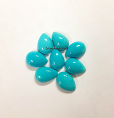 6x8MM, 7x9MM, 8x10MM, 9x11MM Natural Turquoise Cabochon Pear Gemstone, AAA Sleeping Beauty Arizona Turquoise Pear Cabochon Stone For Jewelry