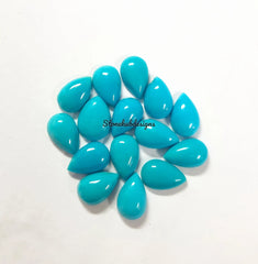 3x5MM, 4x6MM, 5x7MM Natural Turquoise Cabochon Pear Gemstone, AAA Sleeping beauty Turquoise Smooth Pear Cabs Stone for Fine Jewelry