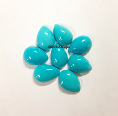 6x8MM, 7x9MM, 8x10MM, 9x11MM Natural Turquoise Cabochon Pear Gemstone, AAA Sleeping Beauty Arizona Turquoise Pear Cabochon Stone For Jewelry