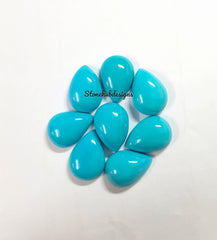 6x8MM, 7x9MM, 8x10MM, 9x11MM Natural Turquoise Cabochon Pear Gemstone, AAA Sleeping Beauty Arizona Turquoise Pear Cabochon Stone For Jewelry