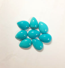 6x8MM, 7x9MM, 8x10MM, 9x11MM Natural Turquoise Cabochon Pear Gemstone, AAA Sleeping Beauty Arizona Turquoise Pear Cabochon Stone For Jewelry