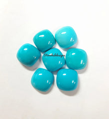 5MM, 6MM, 7MM, 8MM, 9MM, 10MM Natural Turquoise Cushion Cabochon Gemstone, AAA Sleeping beauty Turquoise Smooth Cushion Cab for Fine Jewelry