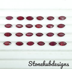 2x4MM, 2.5x5MM, 3x6MM, 4x8MM RUBY Faceted Marquise Cut Loose Gemstone, AAA Glass Field Ruby Faceted Marquise Gemstone For Jewelry