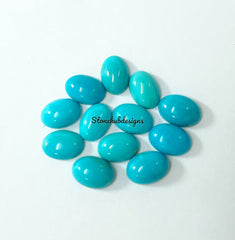 3x5MM, 4x6MM, 5x7MM Natural Turquoise Cabochon Oval Gemstone, AAA Sleeping beauty Turquoise Smooth Oval Flat Back Cabs for Fine Jewelry