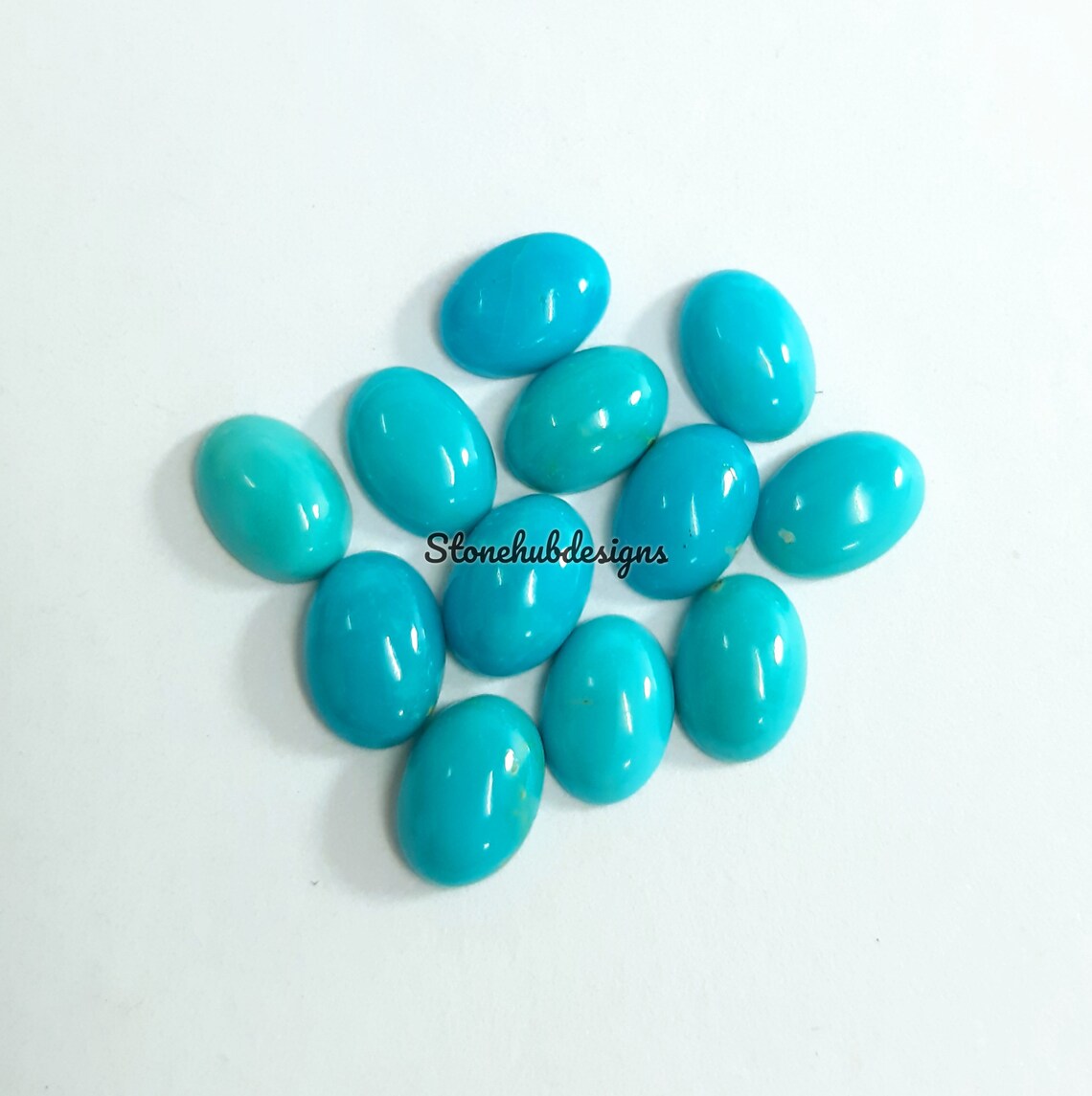 3x5MM, 4x6MM, 5x7MM Natural Turquoise Cabochon Oval Gemstone, AAA Sleeping beauty Turquoise Smooth Oval Flat Back Cabs for Fine Jewelry