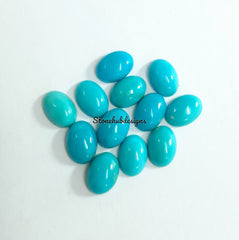 3x5MM, 4x6MM, 5x7MM Natural Turquoise Cabochon Oval Gemstone, AAA Sleeping beauty Turquoise Smooth Oval Flat Back Cabs for Fine Jewelry