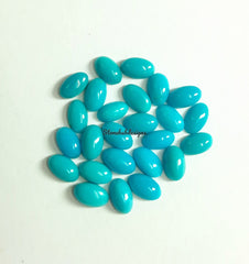 3x5MM, 4x6MM, 5x7MM Natural Turquoise Cabochon Oval Gemstone, AAA Sleeping beauty Turquoise Smooth Oval Flat Back Cabs for Fine Jewelry